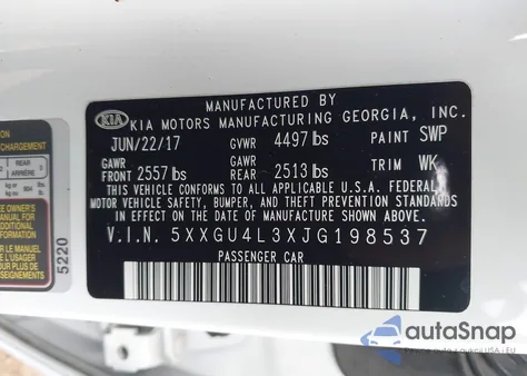 2018 Kia Optima Ex from USA, damaged, VIN 5XXGU4L3XJG198537
